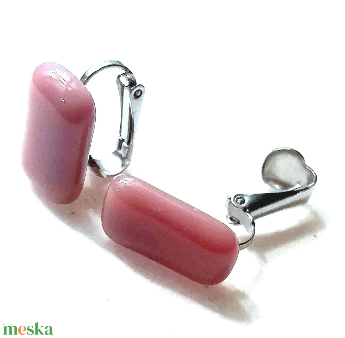 NEMESACÉL KLIPSZ.  Füstös lila trendi klipszes fülbevaló. - ékszer - fülbevaló - klipsz - Meska.hu