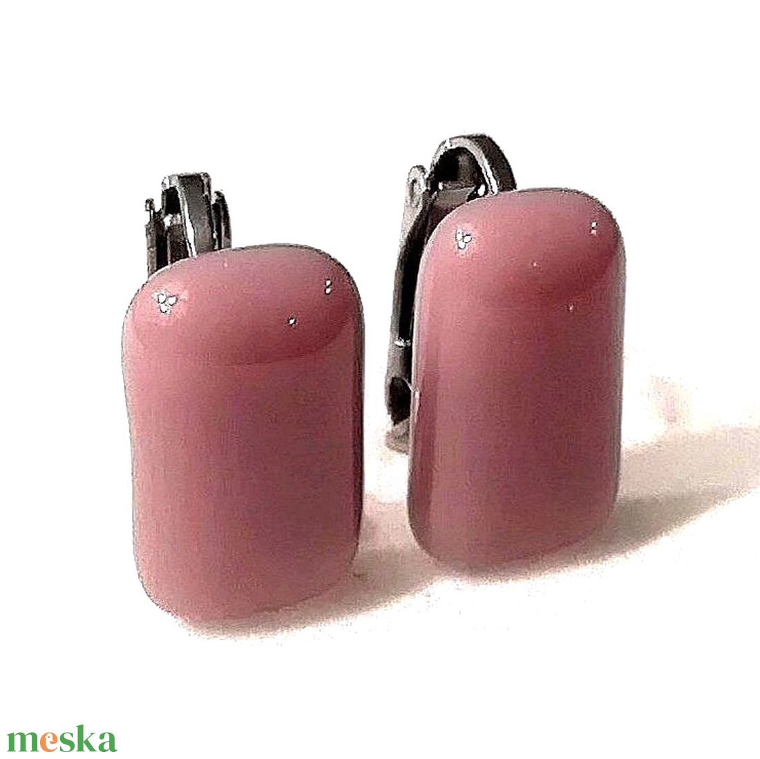 NEMESACÉL KLIPSZ.  Füstös lila trendi klipszes fülbevaló. - ékszer - fülbevaló - klipsz - Meska.hu