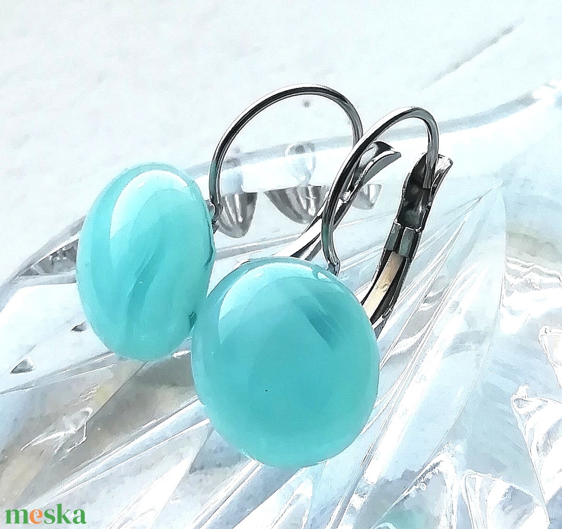 Fátyolfelhő üveg fülbevaló, ajándék nőknek névnapra, születésnapra.  - ékszer - fülbevaló - lógó fülbevaló - Meska.hu