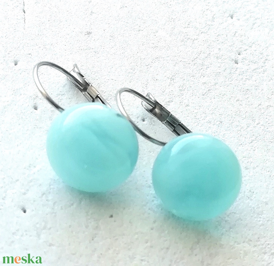 Fátyolfelhő üveg fülbevaló, ajándék nőknek névnapra, születésnapra.  - ékszer - fülbevaló - lógó fülbevaló - Meska.hu