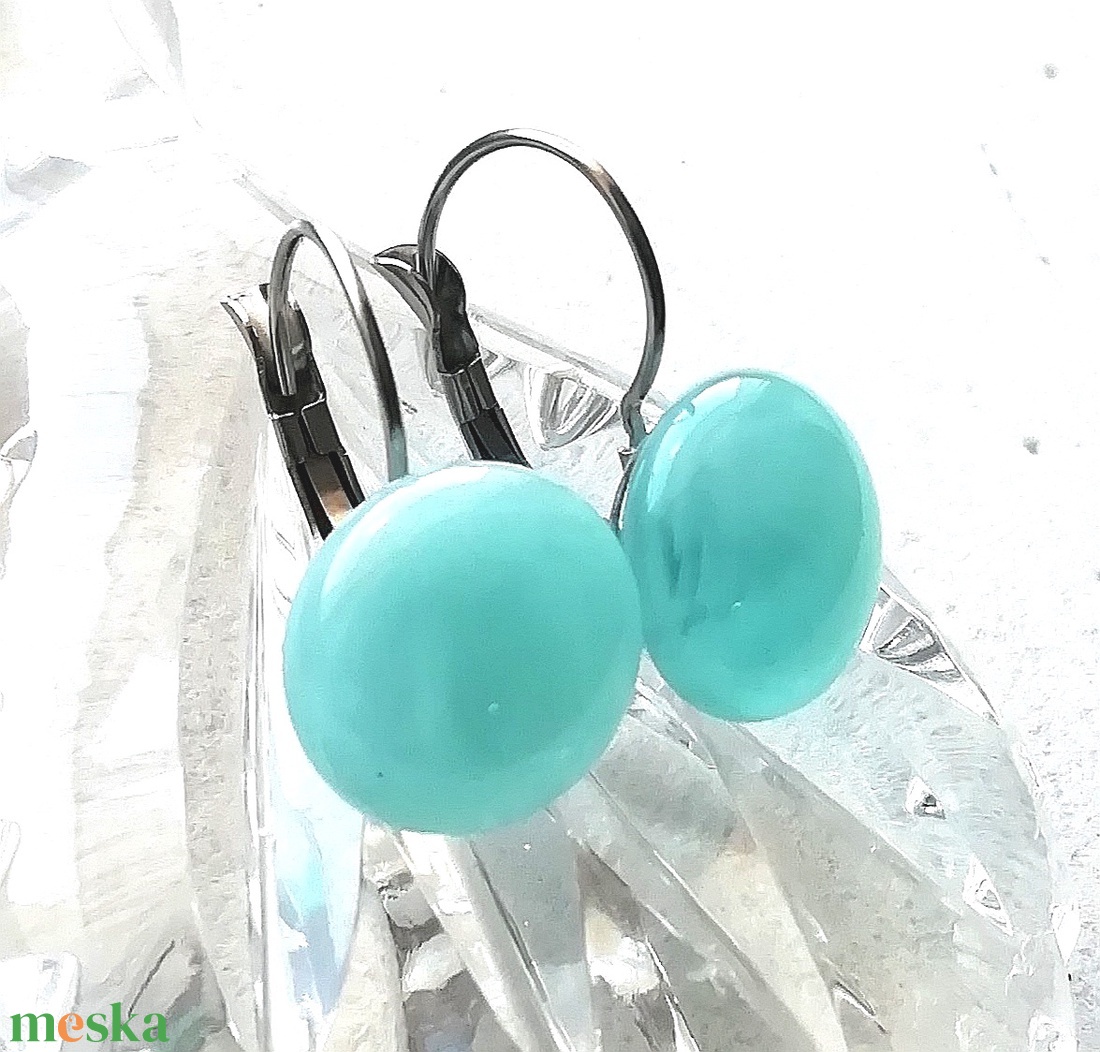 Fátyolfelhő üveg fülbevaló, ajándék nőknek névnapra, születésnapra.  - ékszer - fülbevaló - lógó fülbevaló - Meska.hu