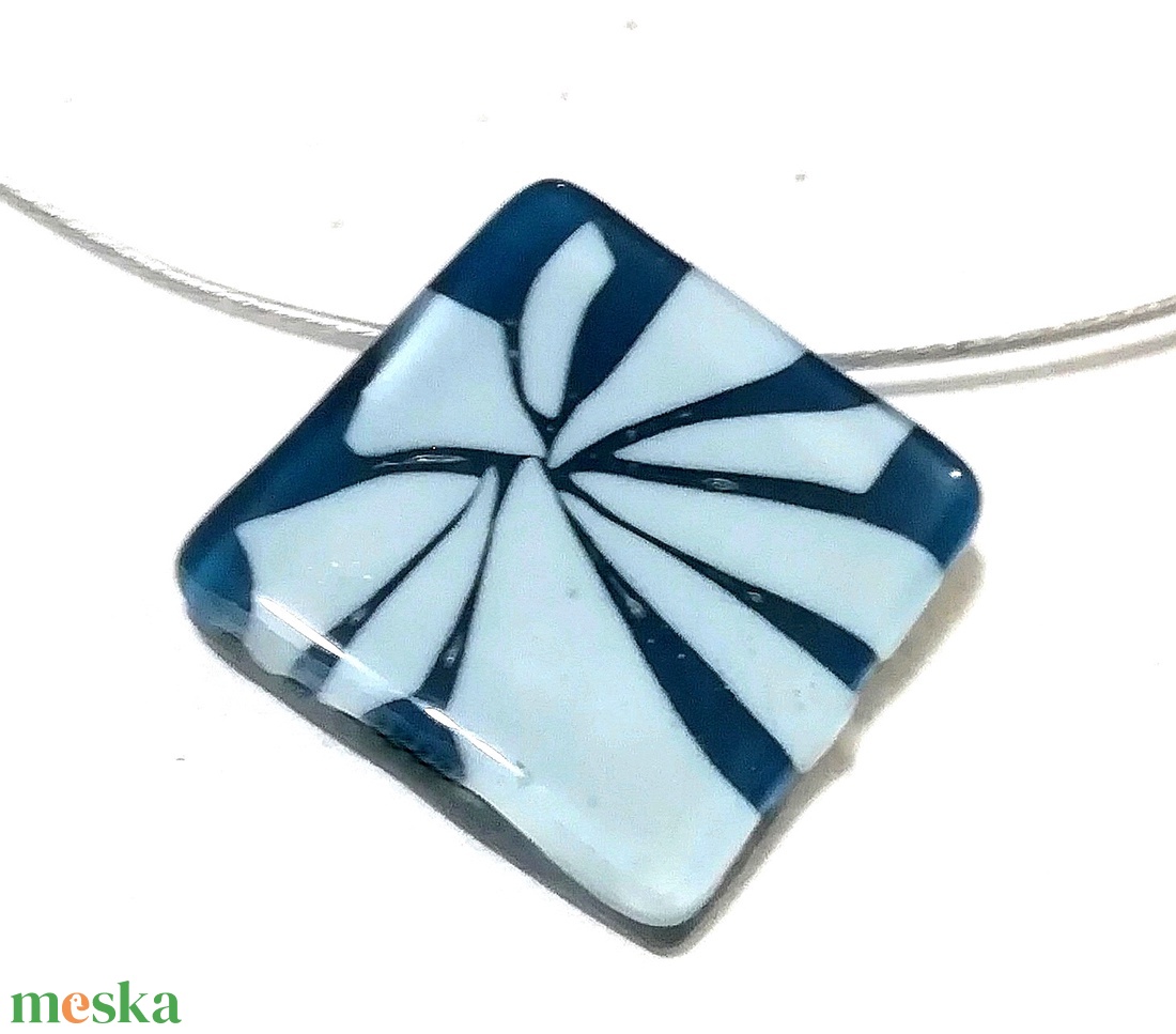 NEMESACÉL!  Kék -fehér nyaklánc, ajándék névnapra, születésnapra. - ékszer - ékszerszett - Meska.hu