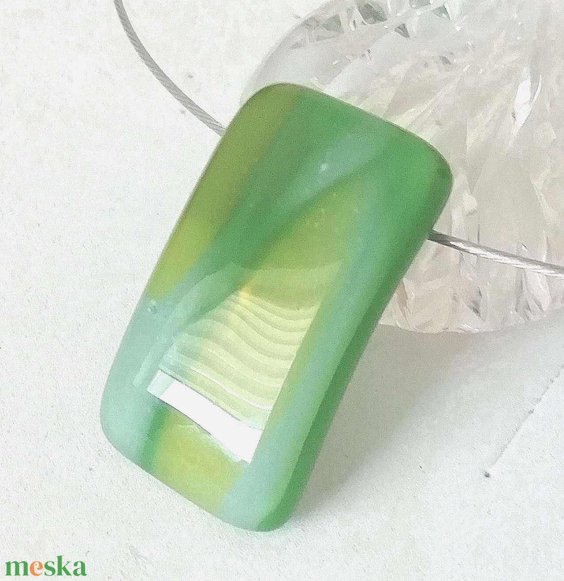 Zöld fények nyaklánc. - ékszer - ékszerszett - Meska.hu