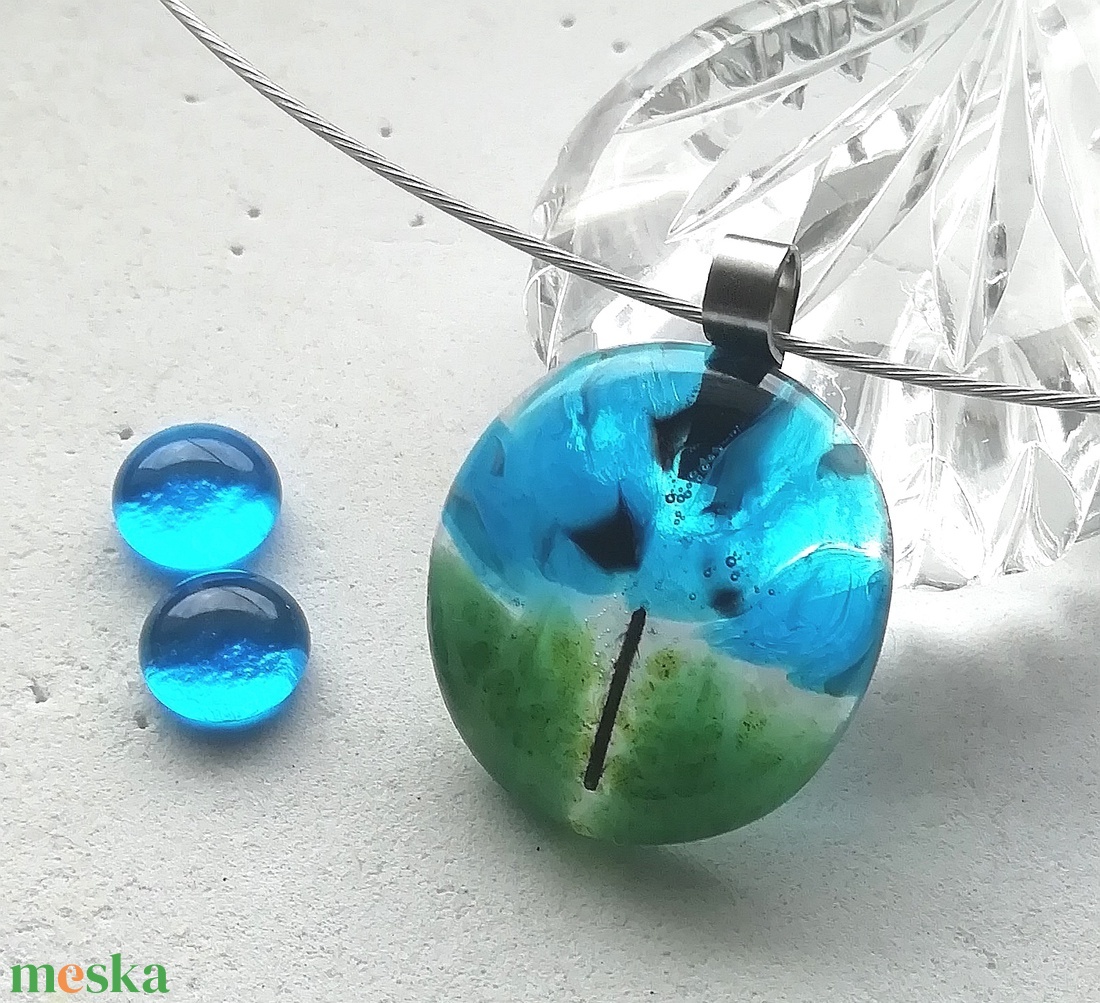 Szellőrózsa üvegékszer szett, ajándék  névnapra, születésnapra. - ékszer - ékszerszett - Meska.hu