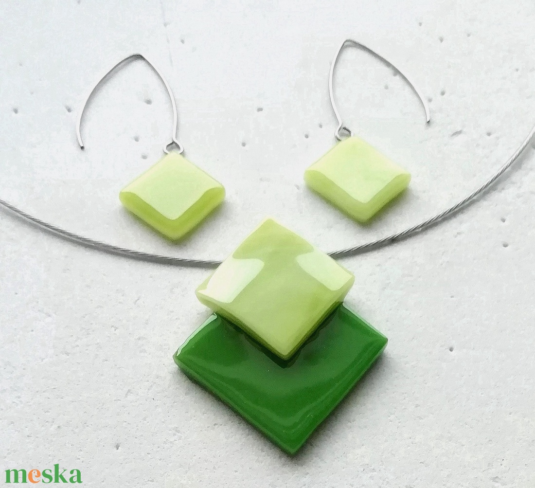 NEMESACÉL!  Zöld árnyalatok ékszerszett, ajándék nőknek, lányoknak névnapra, születésnapra. - ékszer - ékszerszett - Meska.hu