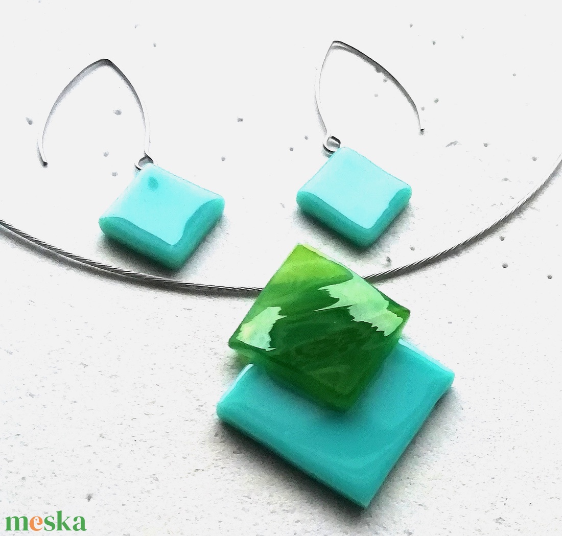 NEMESACÉL!  Kék-zöld ékszerszett, ajándék nőknek, lányoknak névnapra, születésnapra. - ékszer - ékszerszett - Meska.hu