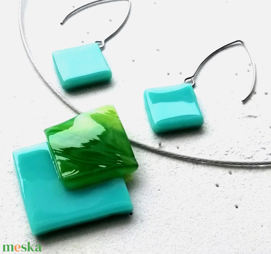 NEMESACÉL!  Kék-zöld ékszerszett, ajándék nőknek, lányoknak névnapra, születésnapra. - ékszer - ékszerszett - Meska.hu