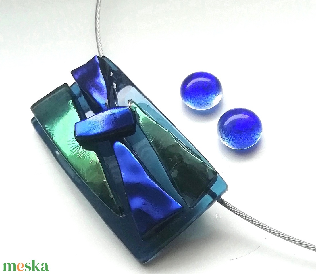 NEMESACÉL!  Kék-zöld fények ékszerszett. - ékszer - ékszerszett - Meska.hu