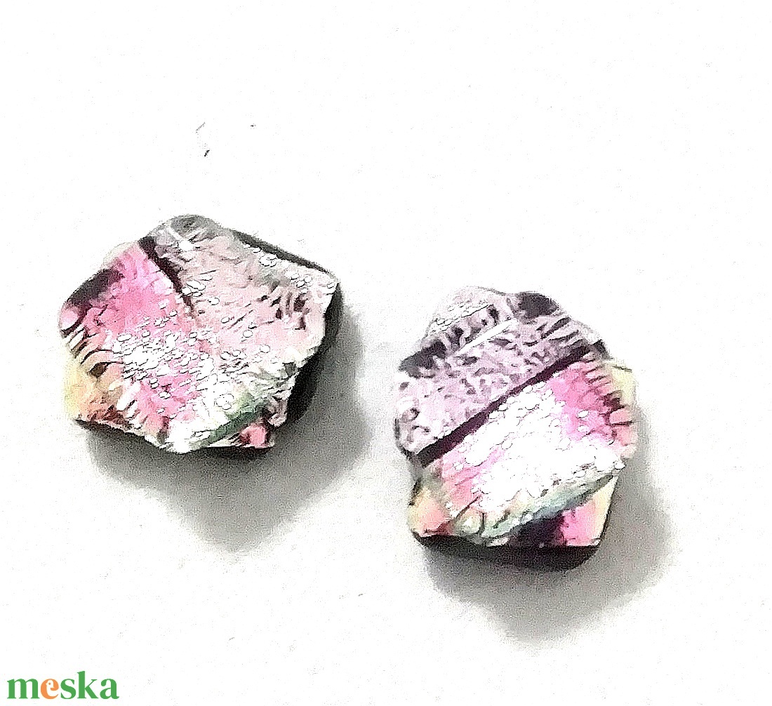Orvosi fém!  Dichroic duó trendi fülbevaló, ajándék névnapra, születésnapra. - ékszer - fülbevaló - pötty fülbevaló - Meska.hu