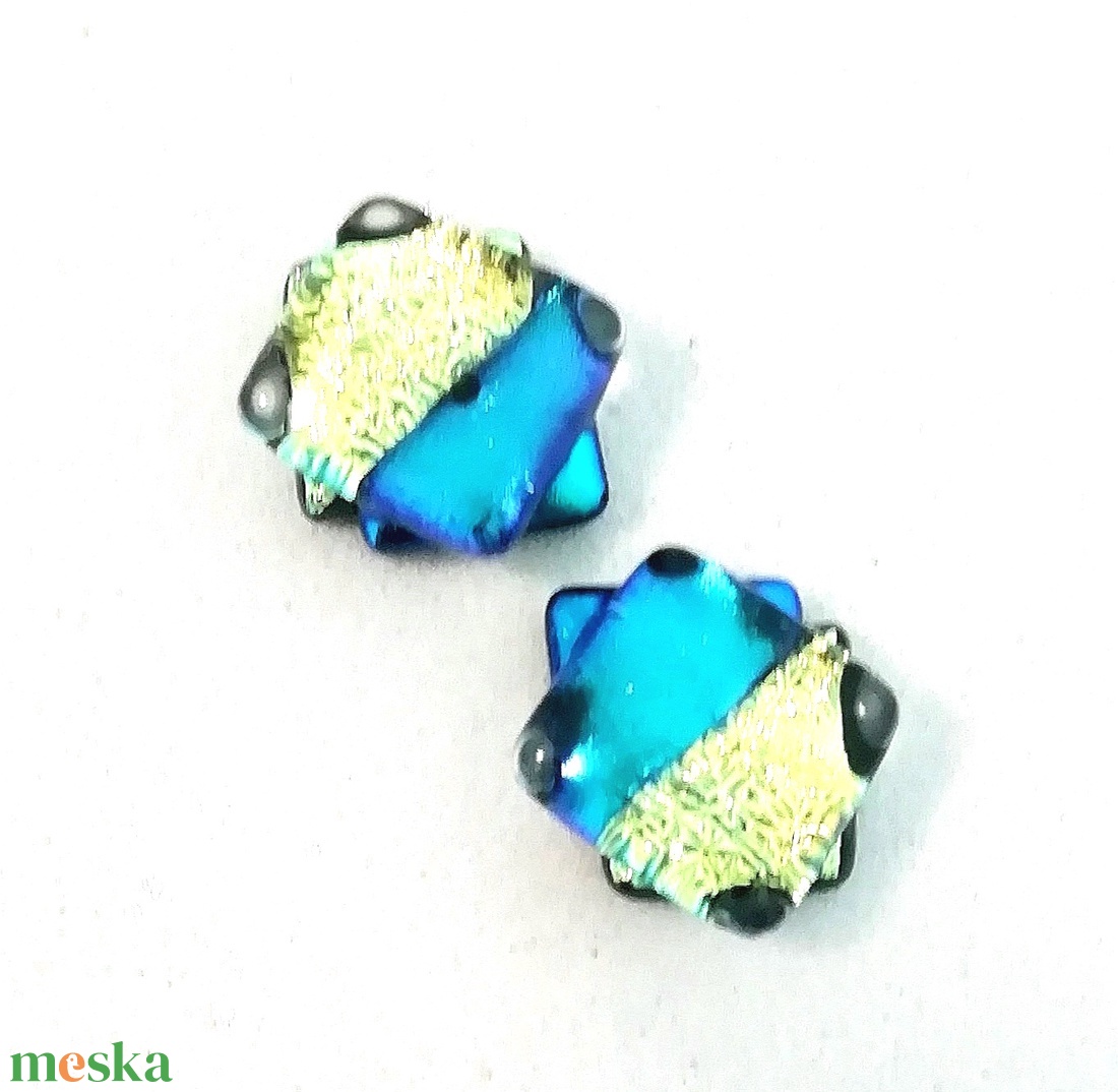 Dichroic színes fülbevaló csomag, ajándék karácsonyra. - ékszer - fülbevaló - pötty fülbevaló - Meska.hu