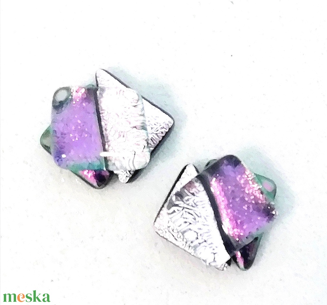 Dichroic színes fülbevaló csomag, ajándék karácsonyra. - ékszer - fülbevaló - pötty fülbevaló - Meska.hu