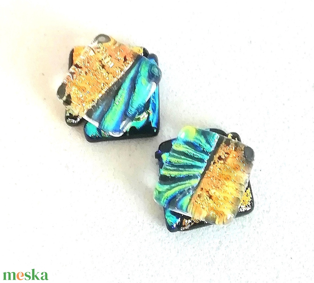 Dichroic színes fülbevaló csomag, ajándék karácsonyra. - ékszer - fülbevaló - pötty fülbevaló - Meska.hu