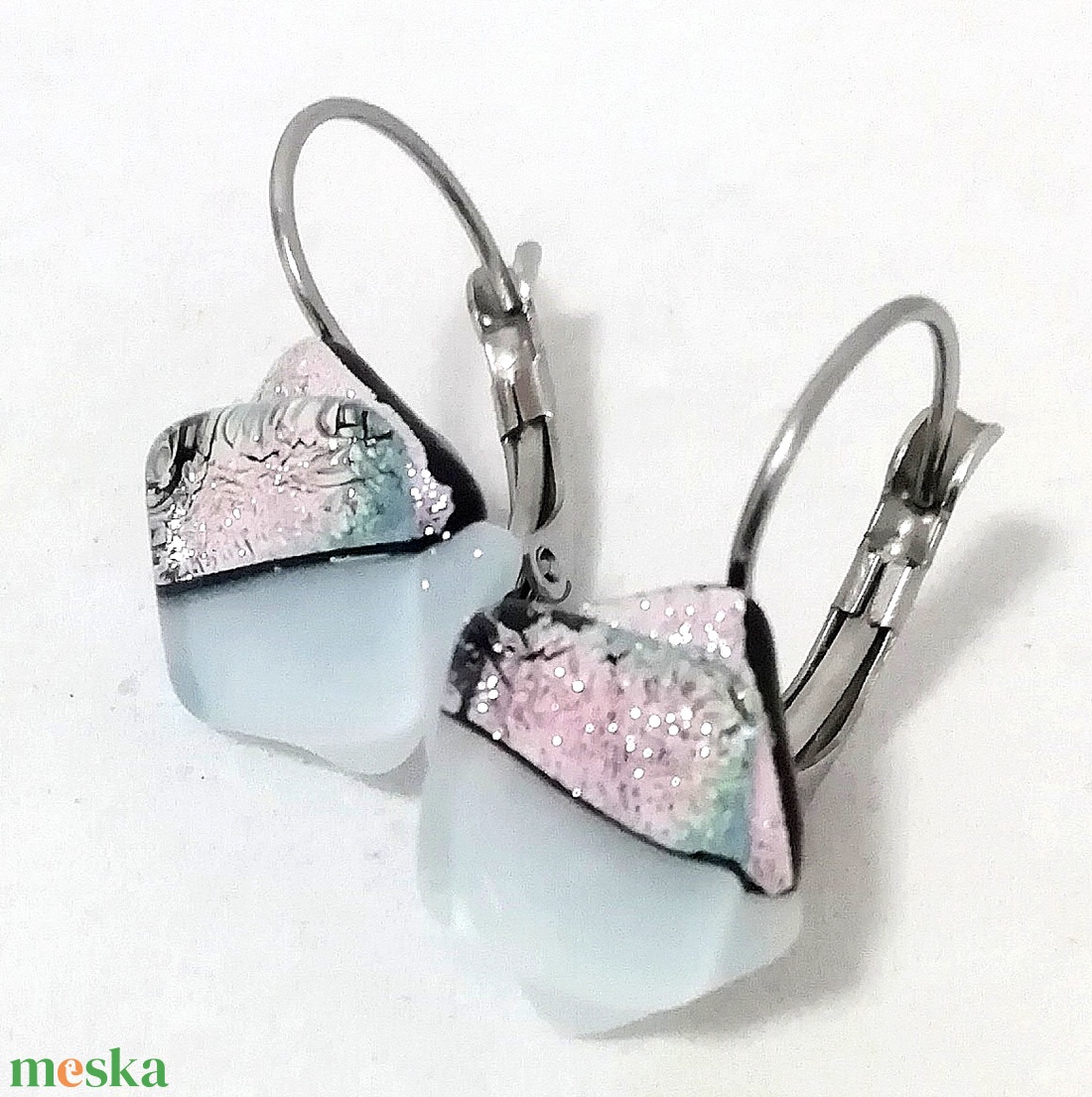 NEMESACÉL!  Orchidea dichroic fülbevaló, ajándék névnapra, születésnapra. - ékszer - ékszerszett - Meska.hu