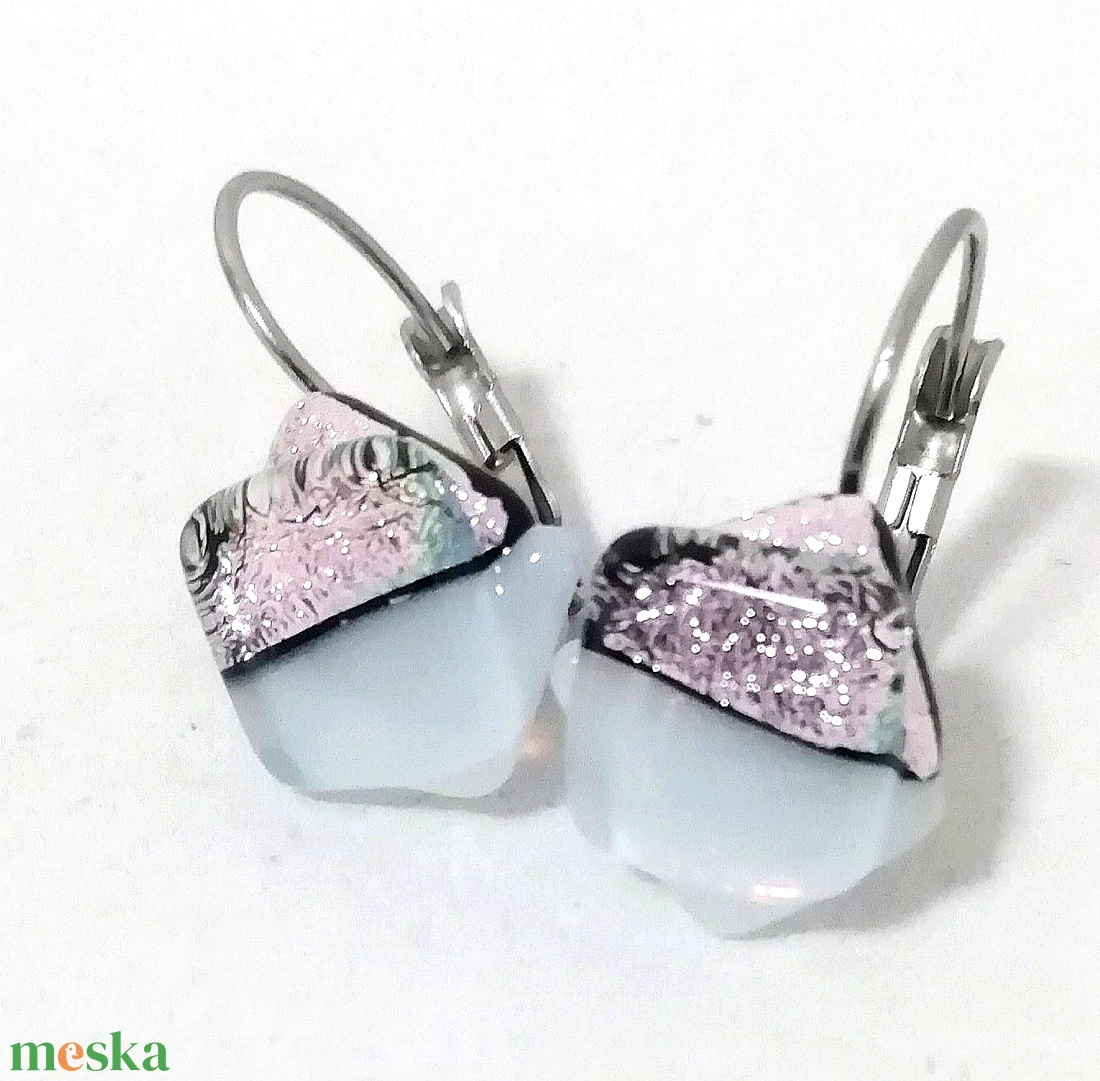 NEMESACÉL!  Orchidea dichroic fülbevaló, ajándék névnapra, születésnapra. - ékszer - ékszerszett - Meska.hu