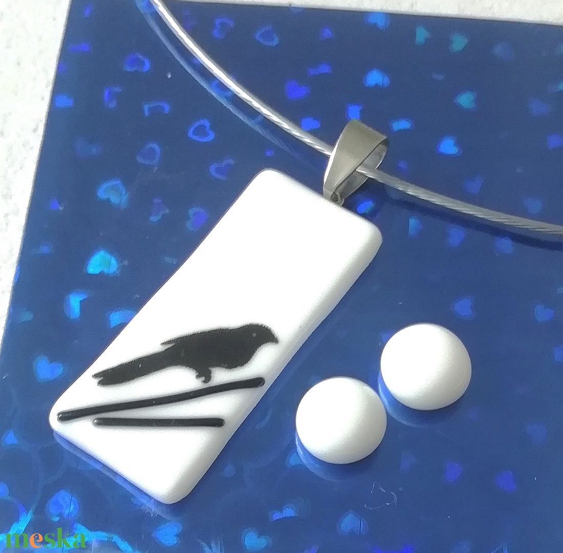 AKCIÓ! Madaras nyaklánc és fülbevaló, ajándék névnapra, születésnapra. - ékszer - ékszerszett - Meska.hu