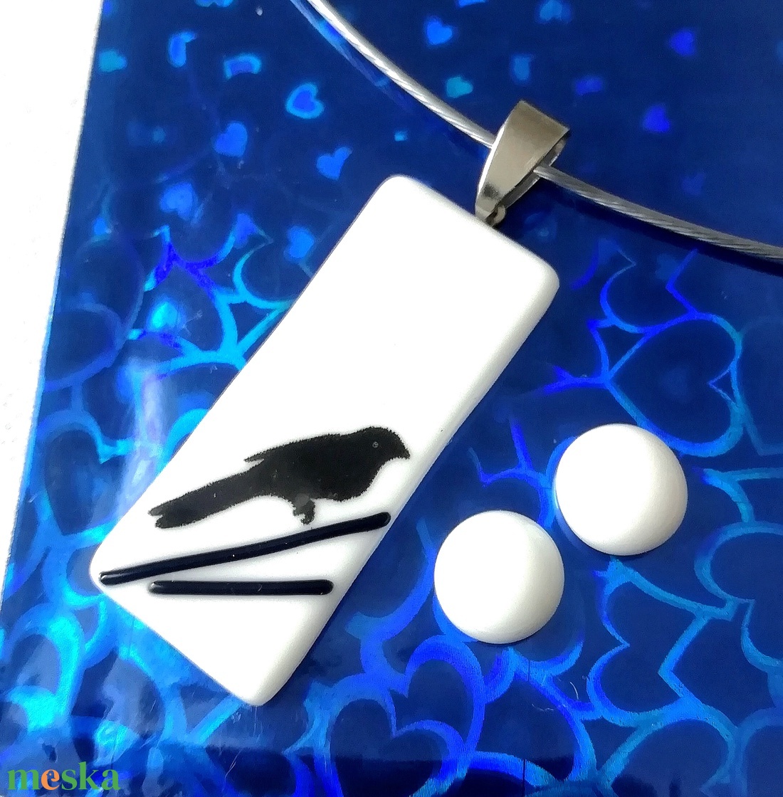 AKCIÓ! Madaras nyaklánc és fülbevaló, ajándék névnapra, születésnapra. - ékszer - ékszerszett - Meska.hu