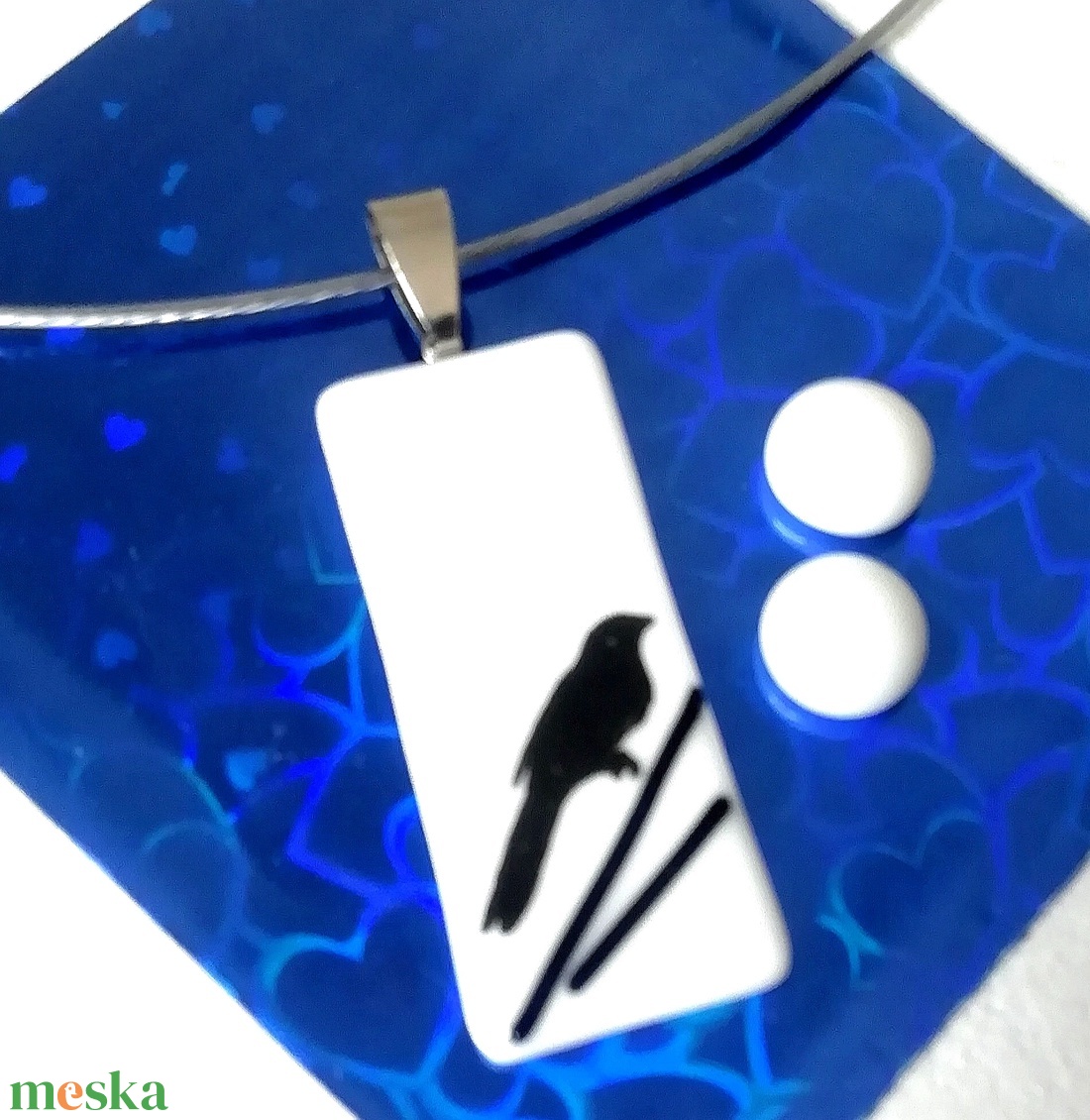 AKCIÓ! Madaras nyaklánc és fülbevaló, ajándék névnapra, születésnapra. - ékszer - ékszerszett - Meska.hu