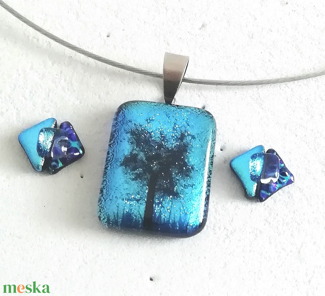 Magányos fa kékben ékszerszett. - ékszer - ékszerszett - Meska.hu