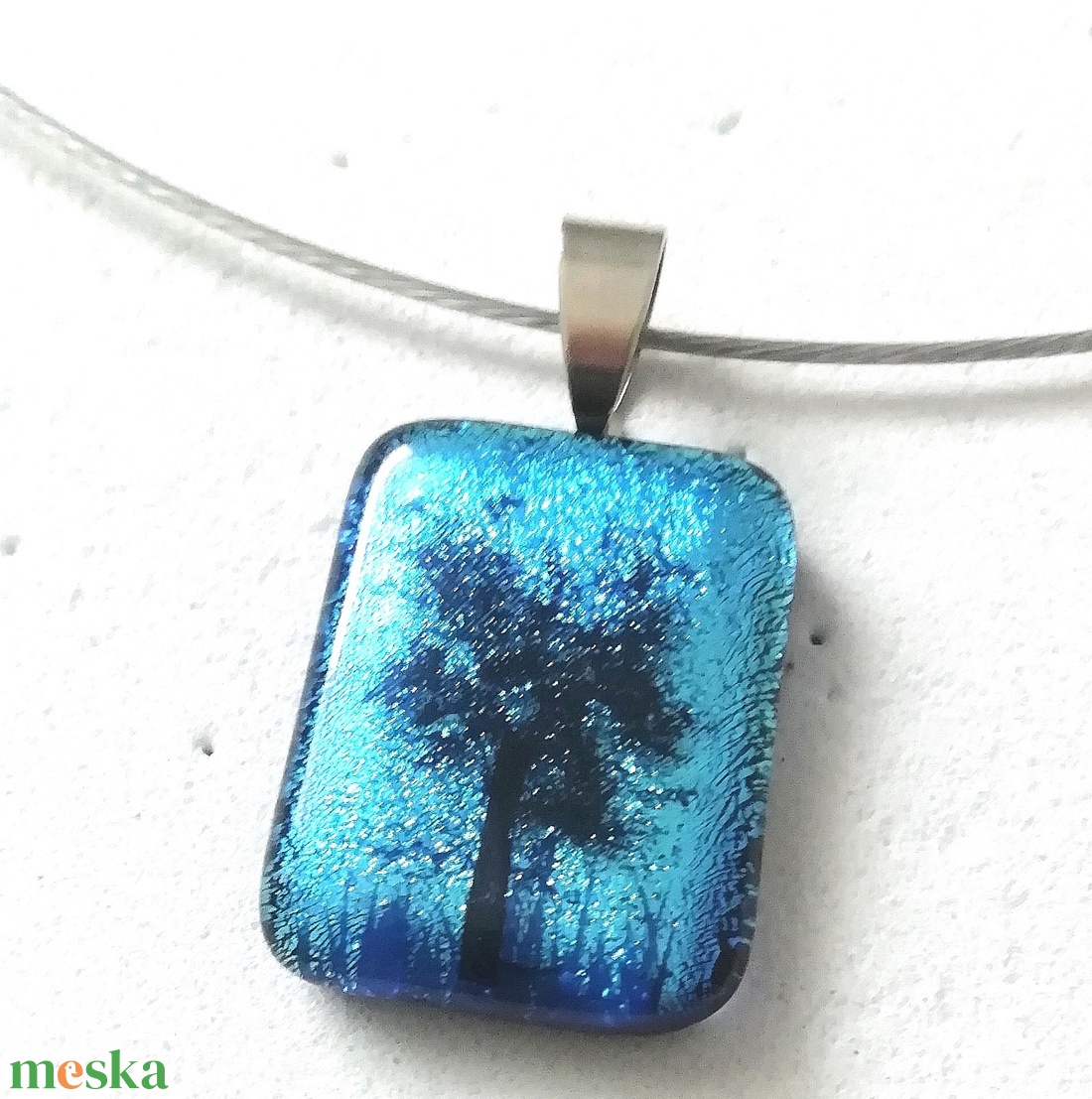 Magányos fa kékben ékszerszett. - ékszer - ékszerszett - Meska.hu