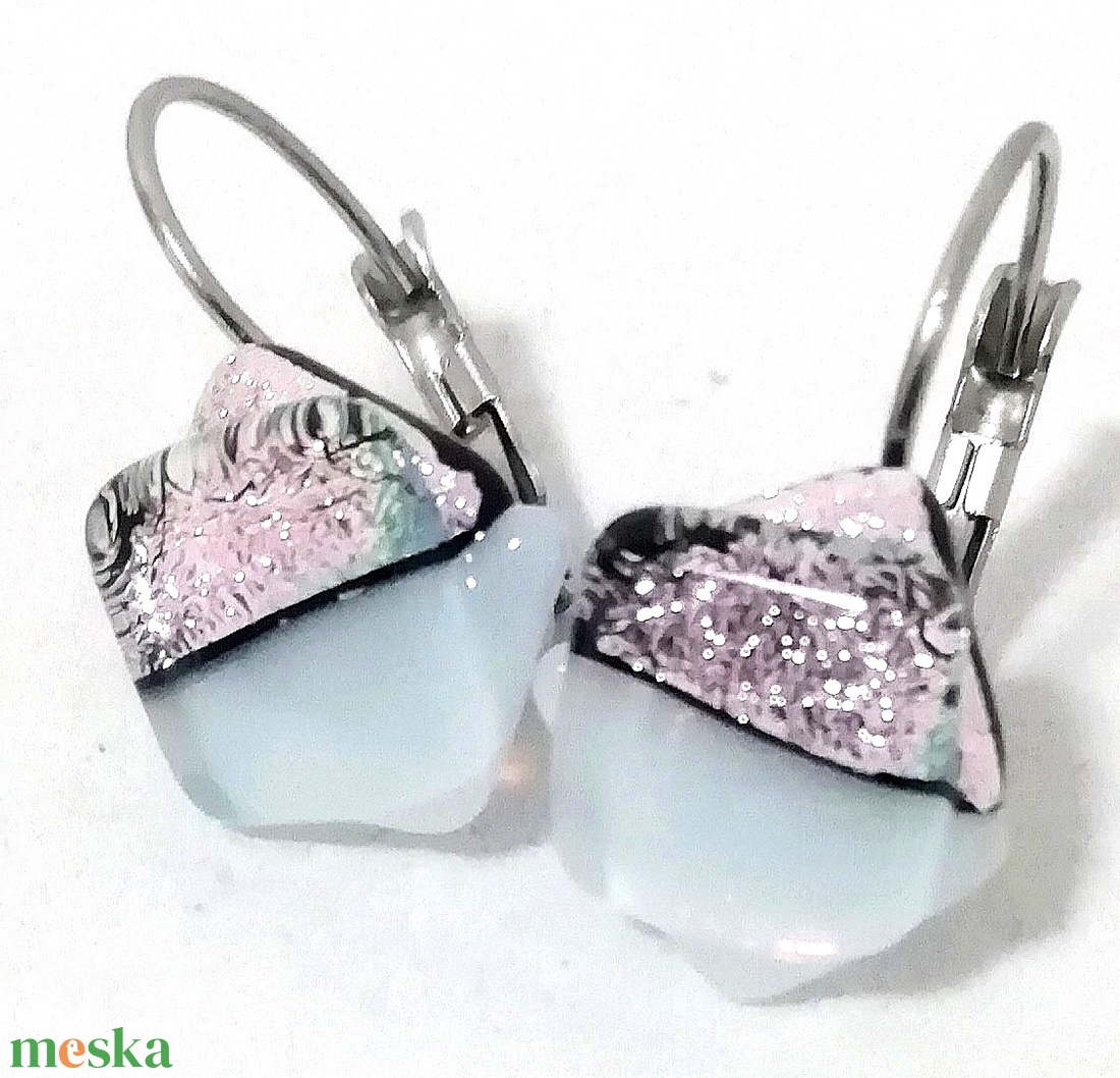 NEMESACÉL!  Orchidea dichroic fülbevaló, ajándék névnapra, születésnapra. - ékszer - ékszerszett - Meska.hu