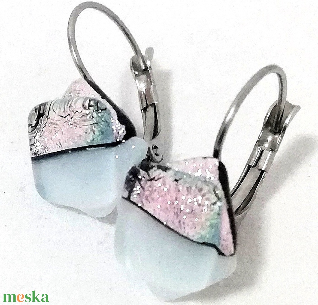 NEMESACÉL!  Orchidea dichroic fülbevaló, ajándék névnapra, születésnapra. - ékszer - ékszerszett - Meska.hu