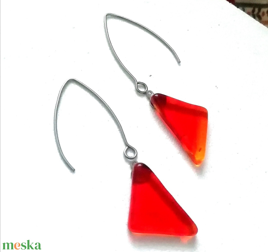  Nemesacél !  Láva  trendi  fülbevaló  , ajándék  névnapra, születésnapra. - ékszer - fülbevaló - pötty fülbevaló - Meska.hu