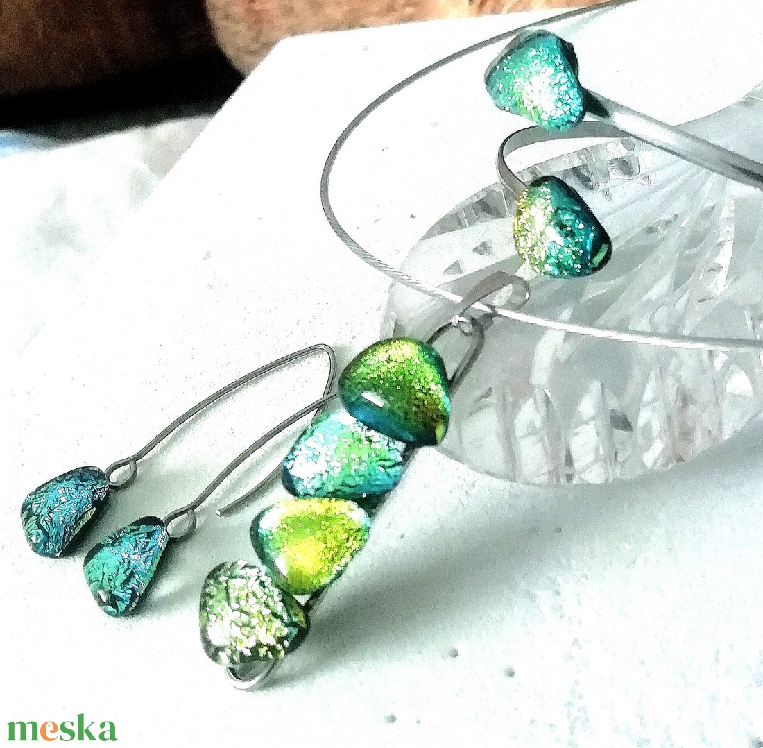 NEMESACÉL! Exkluzív arany-aqua ékszerszett.  - ékszer - ékszerszett - Meska.hu