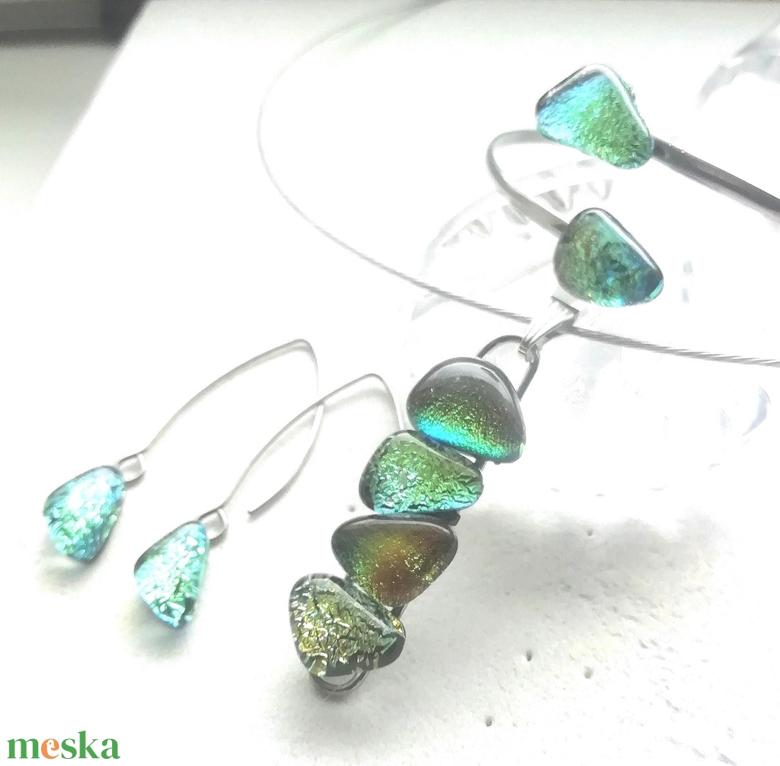 NEMESACÉL! Exkluzív arany-aqua ékszerszett.  - ékszer - ékszerszett - Meska.hu