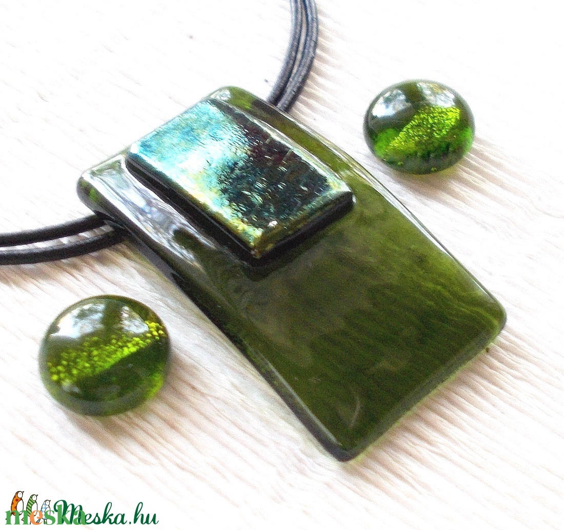 NEMESACÉL!  Olíva ragyogás ékszerszett. - ékszer - ékszerszett - Meska.hu