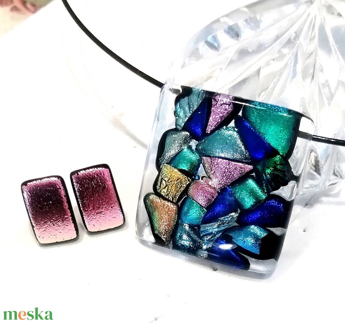 Mozaik színek fények játéka. - ékszer - ékszerszett - Meska.hu