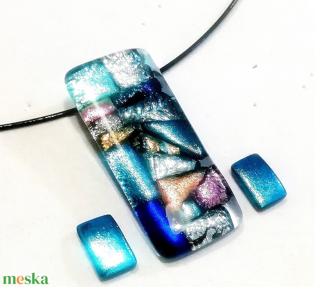 NEMESACÉL! Dichroic mozaik nyaklánc, ajándék pedagógus napra, születésnapra, névnapra.  - ékszer - ékszerszett - Meska.hu