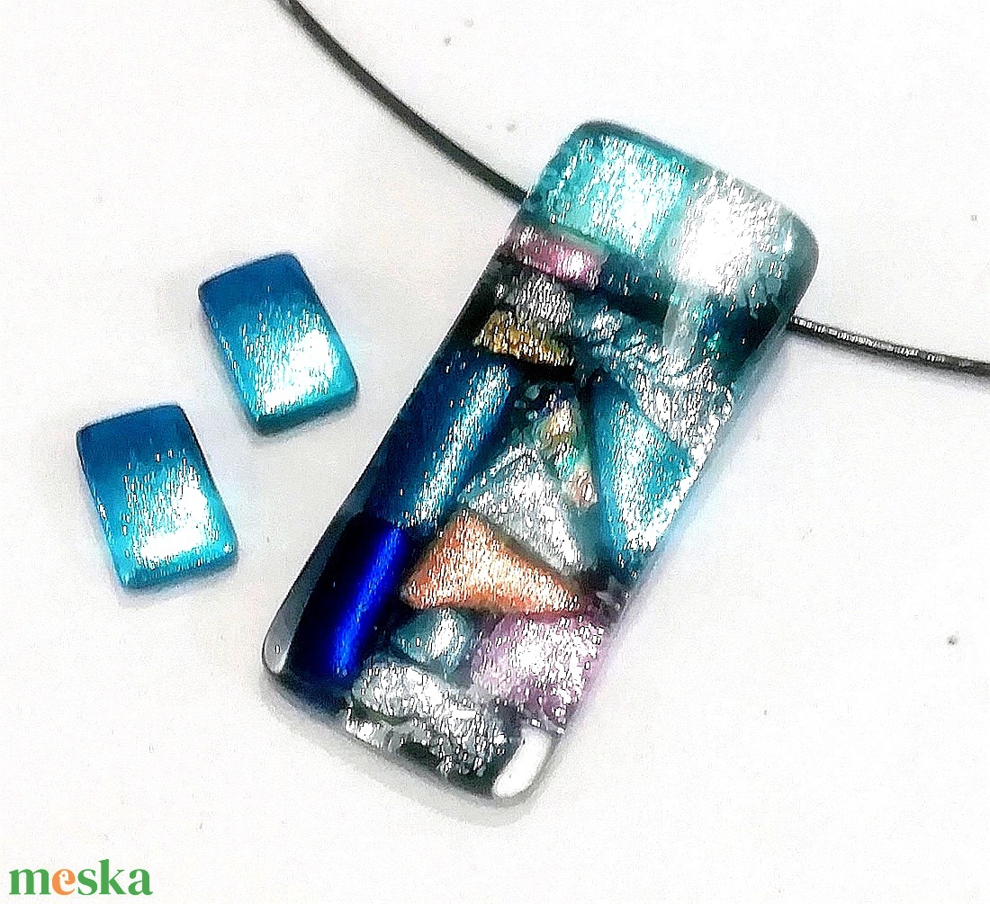 NEMESACÉL! Dichroic mozaik nyaklánc, ajándék pedagógus napra, születésnapra, névnapra.  - ékszer - ékszerszett - Meska.hu