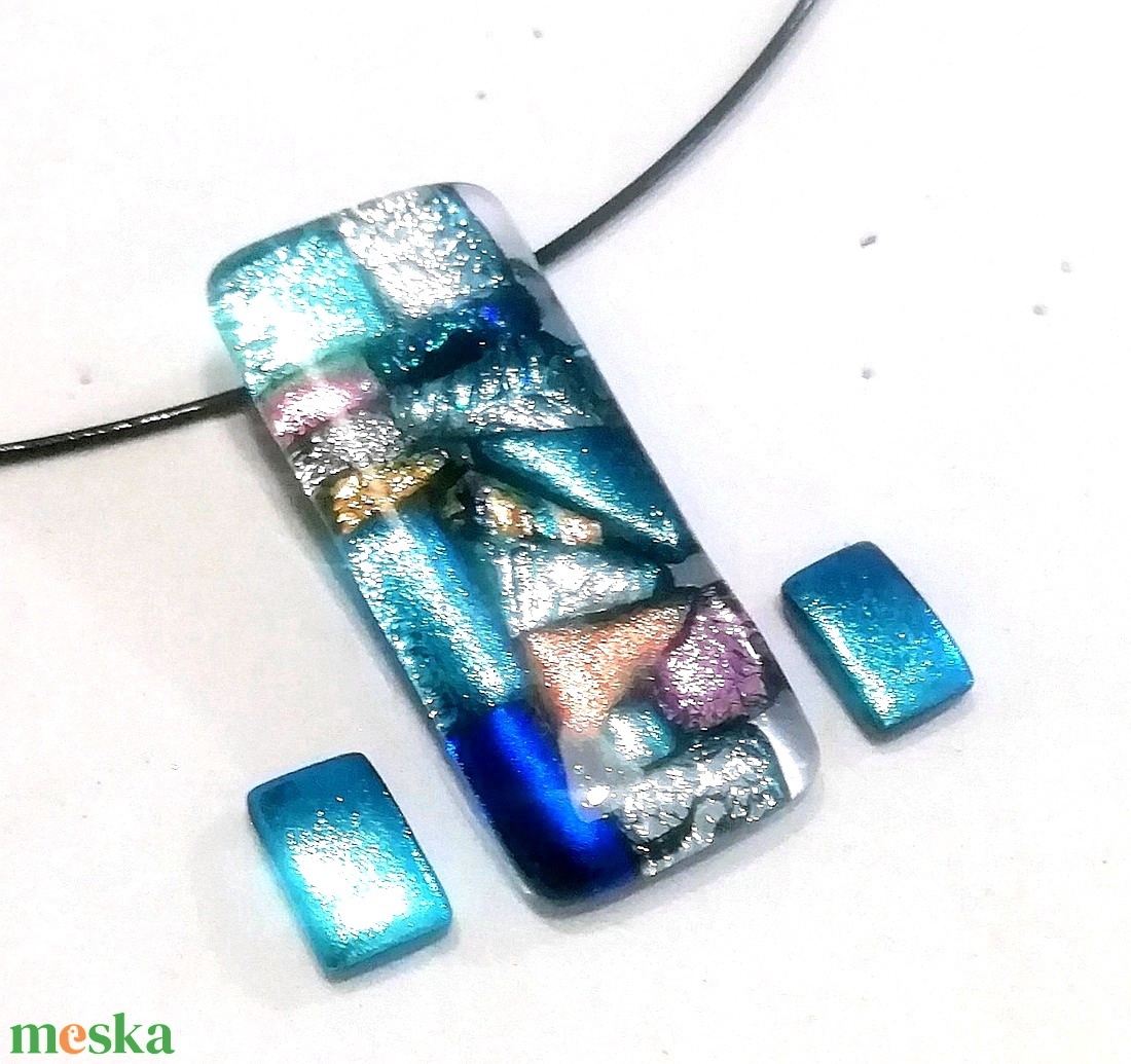 NEMESACÉL! Dichroic mozaik nyaklánc, ajándék pedagógus napra, születésnapra, névnapra.  - ékszer - ékszerszett - Meska.hu