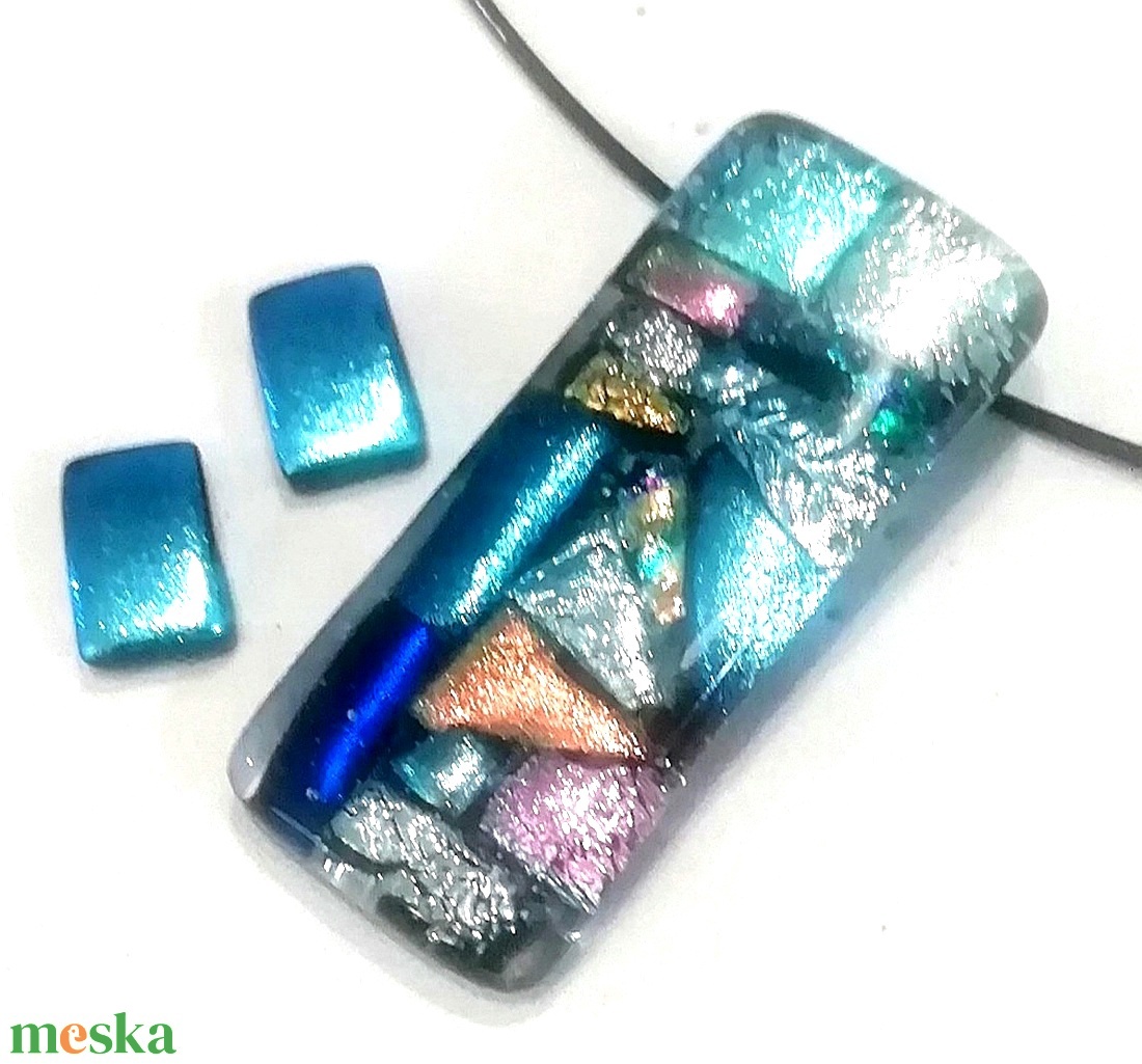 NEMESACÉL! Dichroic mozaik nyaklánc, ajándék pedagógus napra, születésnapra, névnapra.  - ékszer - ékszerszett - Meska.hu