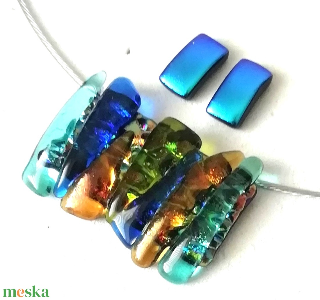 NEMESACÉL!  Szabálytalan szépség trendi dichroic ékszerszett. - ékszer - ékszerszett - Meska.hu