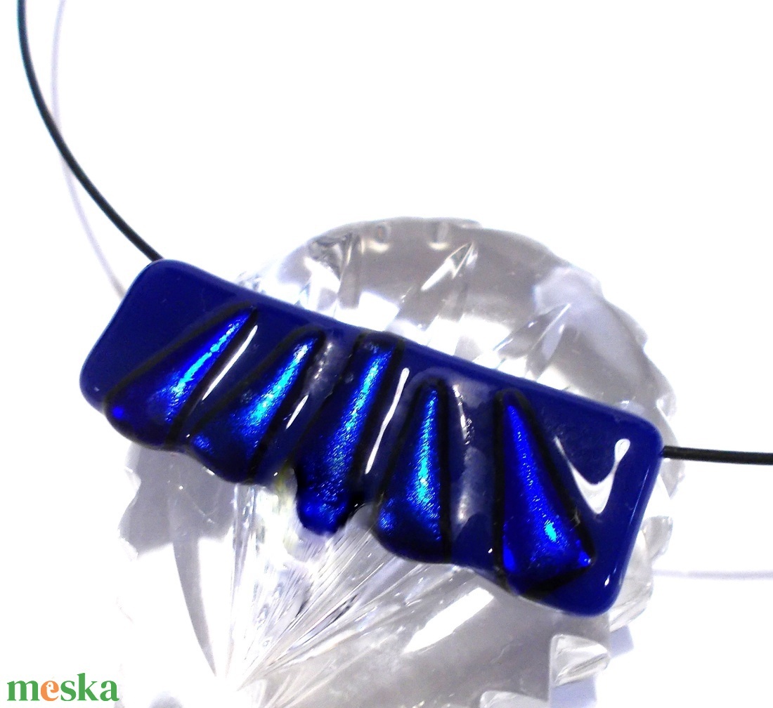  Kékek dichroic nyaklánc, ballagásra, születésnapra, névnapra.  - ékszer - nyaklánc - medálos nyaklánc - Meska.hu
