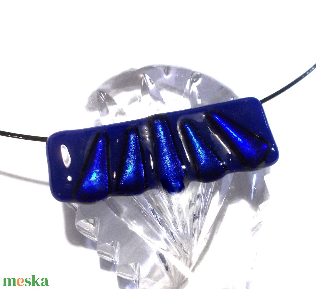  Kékek dichroic nyaklánc, ballagásra, születésnapra, névnapra.  - ékszer - nyaklánc - medálos nyaklánc - Meska.hu