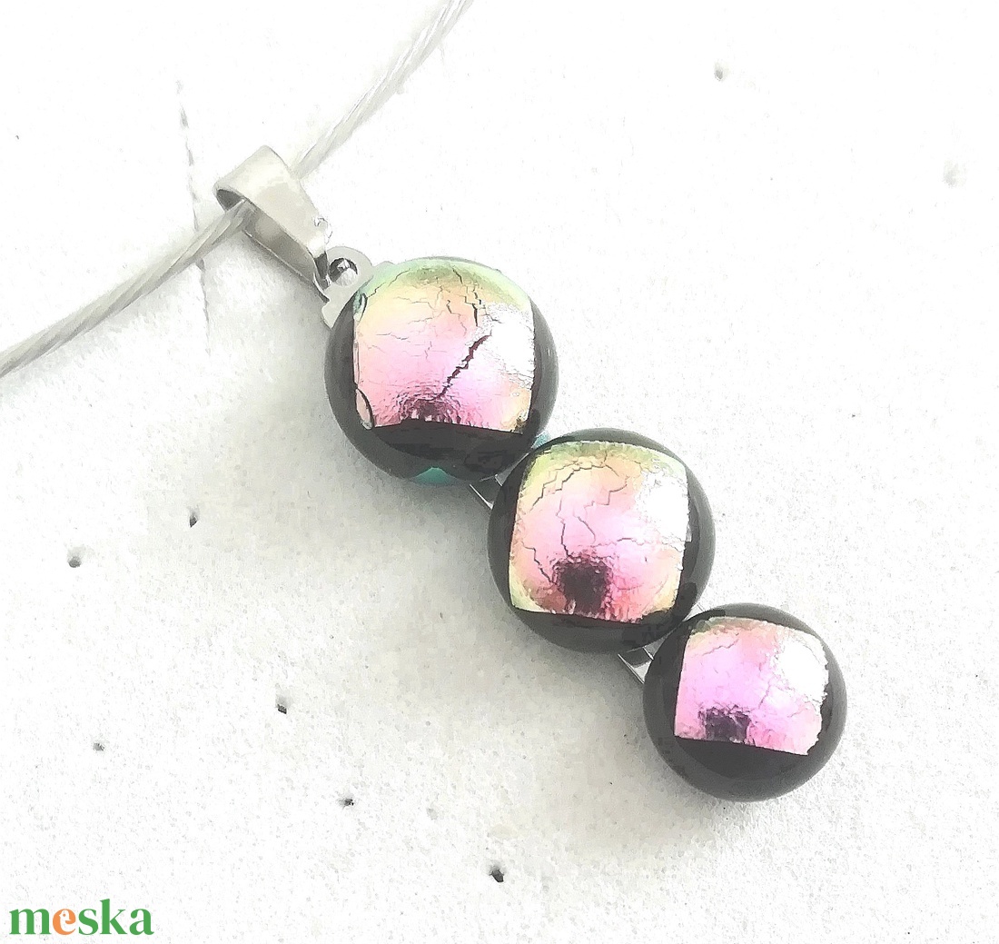  NEMESACÉL!  Magnólia dichroic nyaklánc. - ékszer - ékszerszett - Meska.hu
