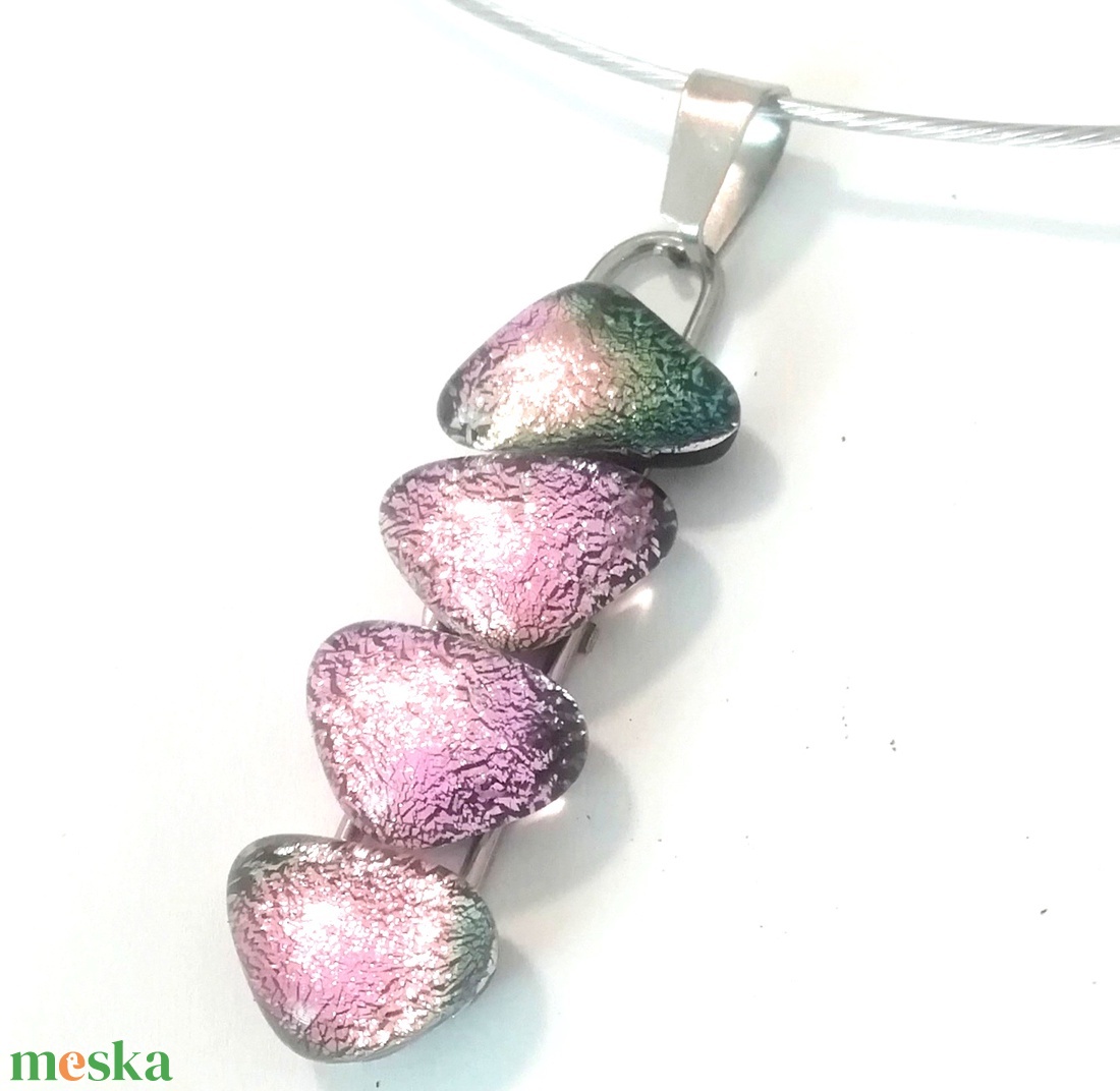  NEMESACÉL!  Magnólia dichroic nyaklánc. - ékszer - ékszerszett - Meska.hu