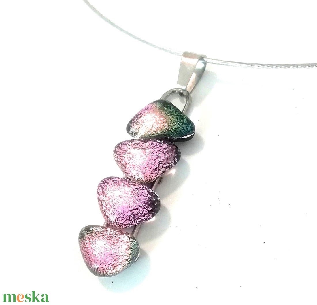  NEMESACÉL!  Magnólia dichroic nyaklánc. - ékszer - ékszerszett - Meska.hu
