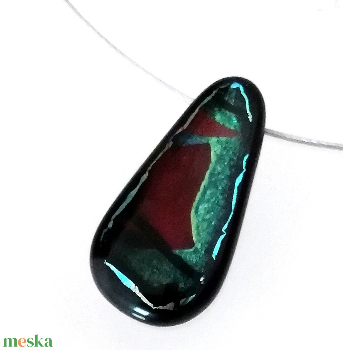 Dichroic fények nyaklánc.  - ékszer - nyaklánc - medálos nyaklánc - Meska.hu
