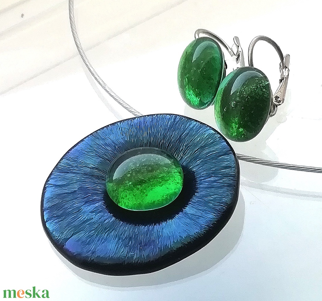  Gyöngykagyló dichroic ékszerszett , ajándék névnapra, születésnapra. - ékszer - ékszerszett - Meska.hu
