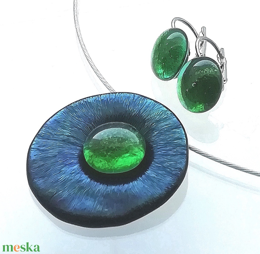  Gyöngykagyló dichroic ékszerszett , ajándék névnapra, születésnapra. - ékszer - ékszerszett - Meska.hu
