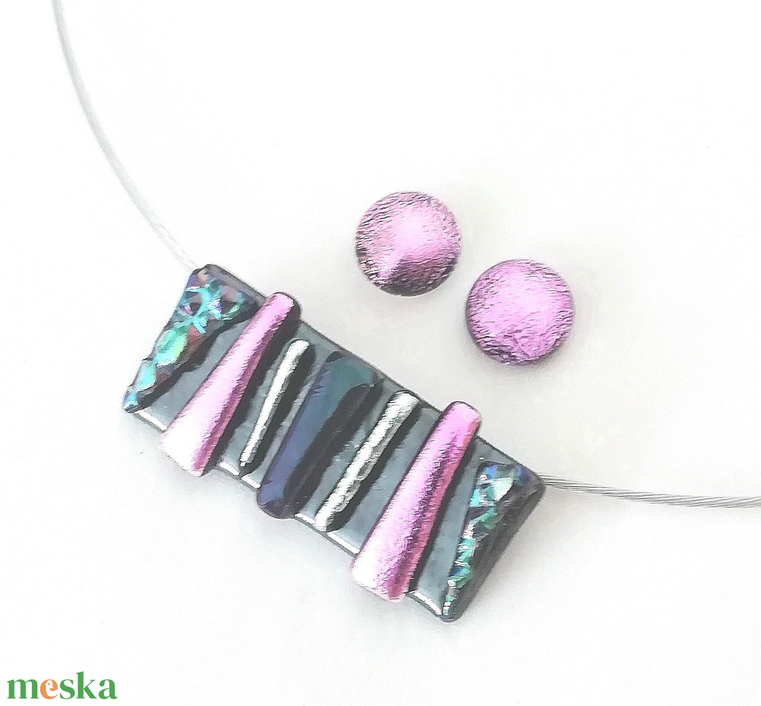  Dichroic mozaik ékszerszett, ajándék  lányoknak szalagavatóra, ballagásra, születésnapra, névnapra.  - ékszer - ékszerszett - Meska.hu