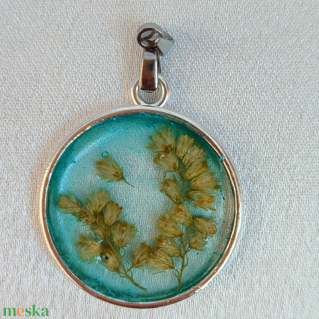 Kék Lagúna Szett: Azúrkék Műgyanta Ékszer Szett Préselt Virágokkal - ékszer - ékszerszett - Meska.hu