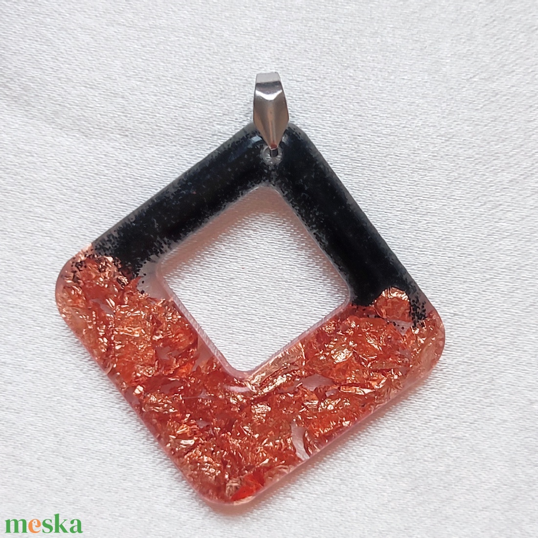 Modern Elegancia - Fekete és rézhatású gyanta geometrikus ékszer szett - ékszer - ékszerszett - Meska.hu