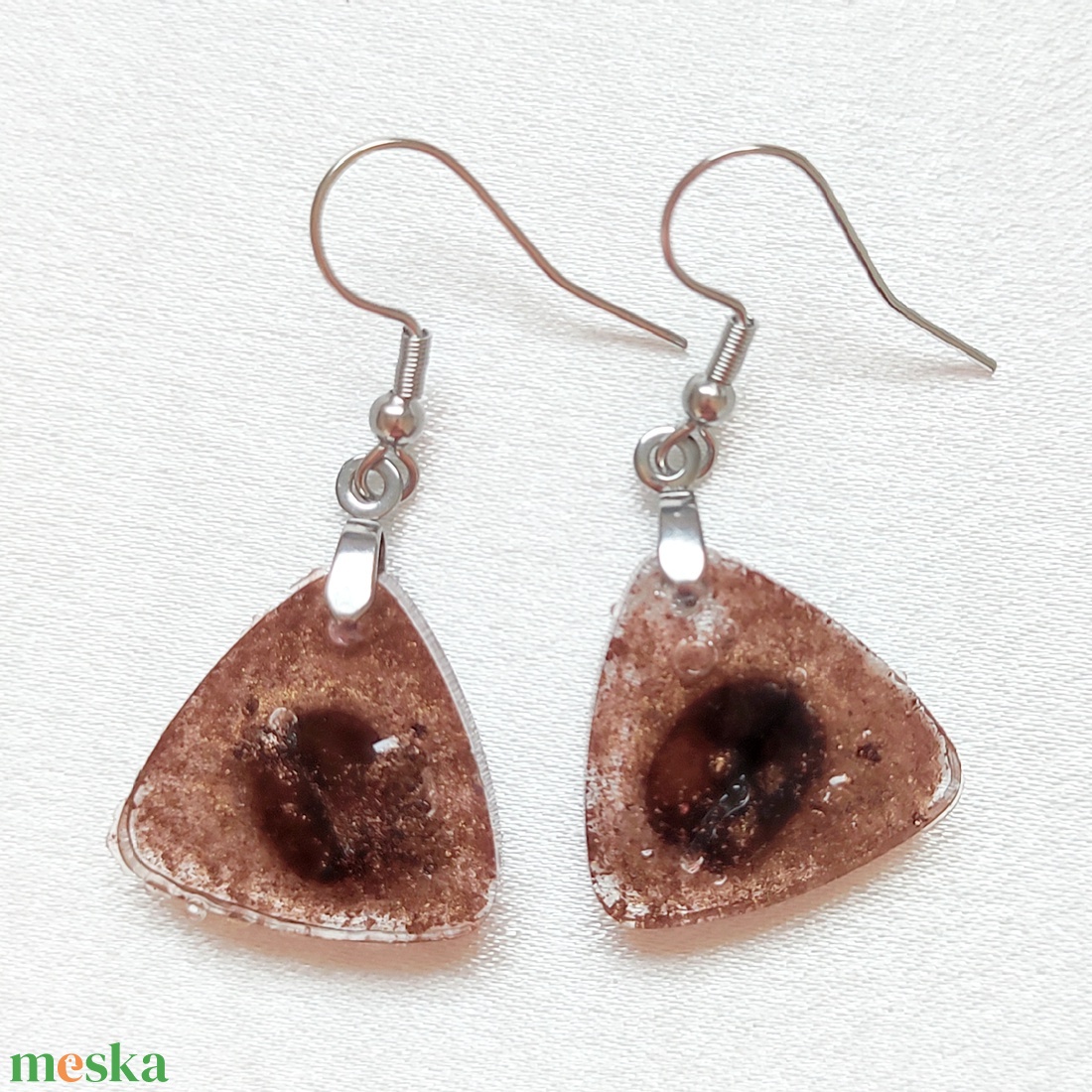 Kávé Latte - Kávészemek műgyantában - ékszer - ékszerszett - Meska.hu