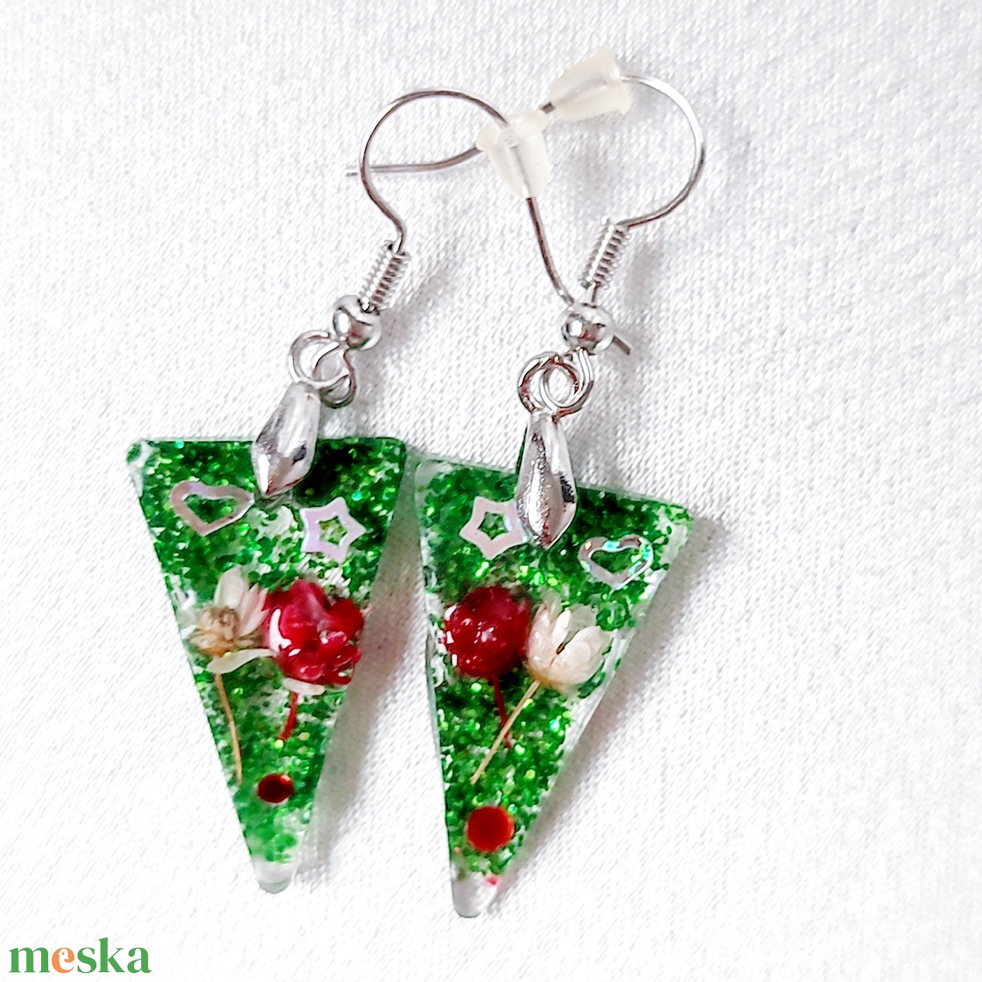 Ragyogó Karácsonyi Bogyók � Ünnepi Zöld Csillogó Gyanta Ékszerszett - ékszer - ékszerszett - Meska.hu