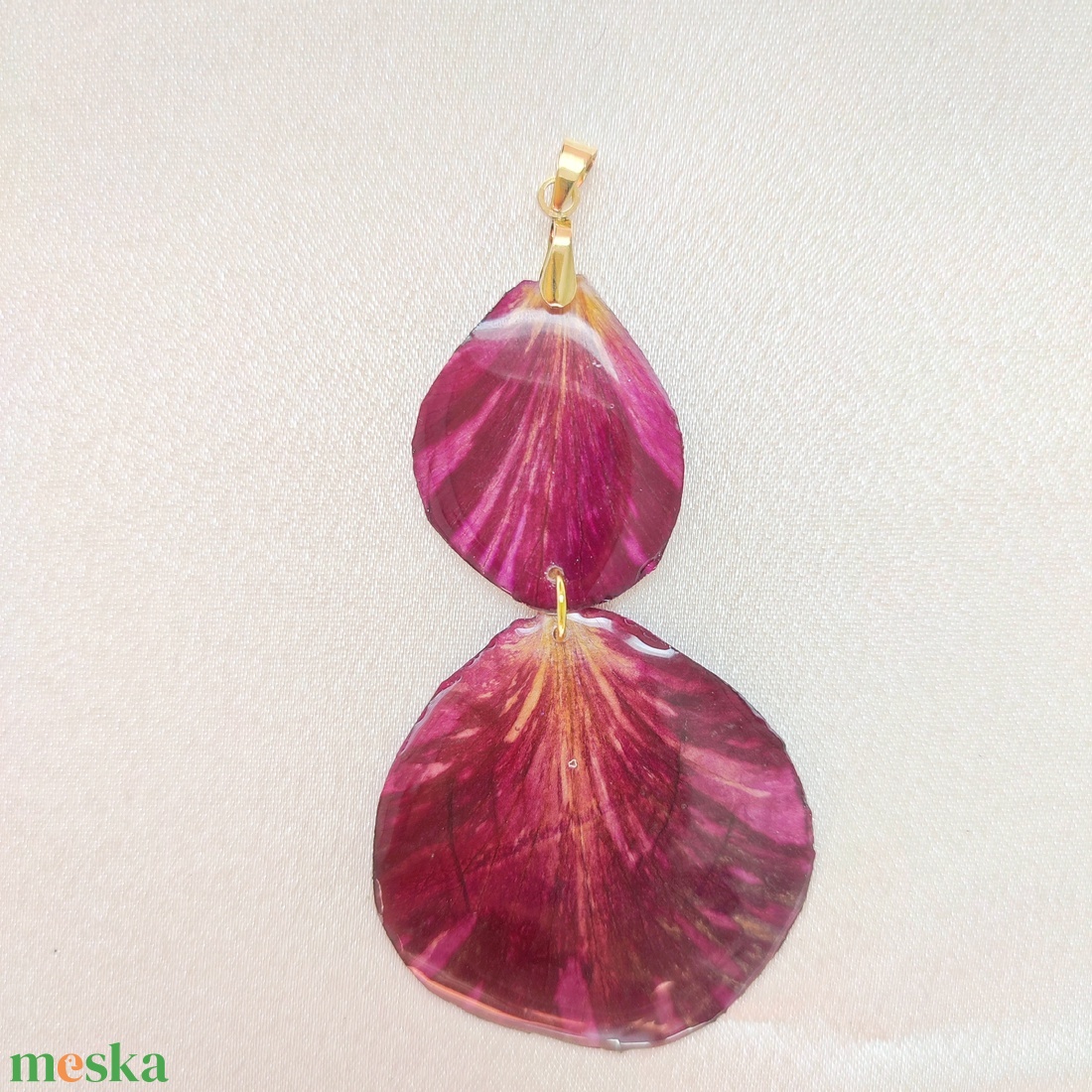 Dupla rózsa szirmos medál - ékszer - nyaklánc - medálos nyaklánc - Meska.hu