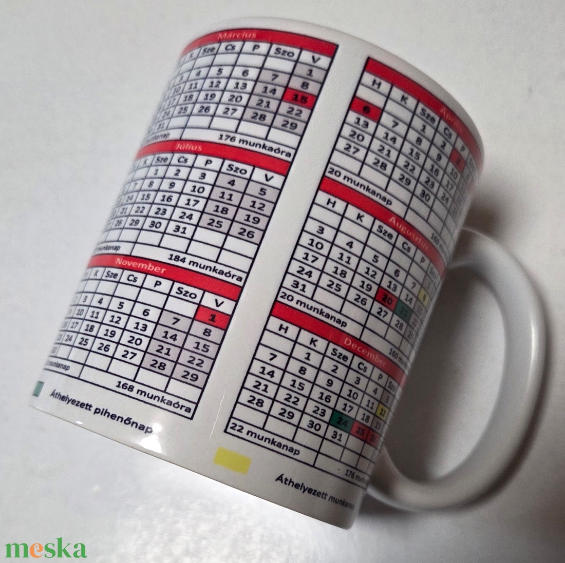 2026 Munkaidő naptár - Minden ünnep egy helyen! - otthon & életmód - konyhafelszerelés, tálalás - tálalás - bögre & csésze - Meska.hu